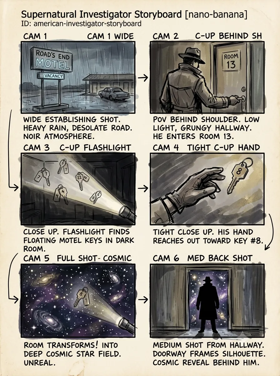 Supernatural Investigator Storyboard — AI-generated American Comic preview