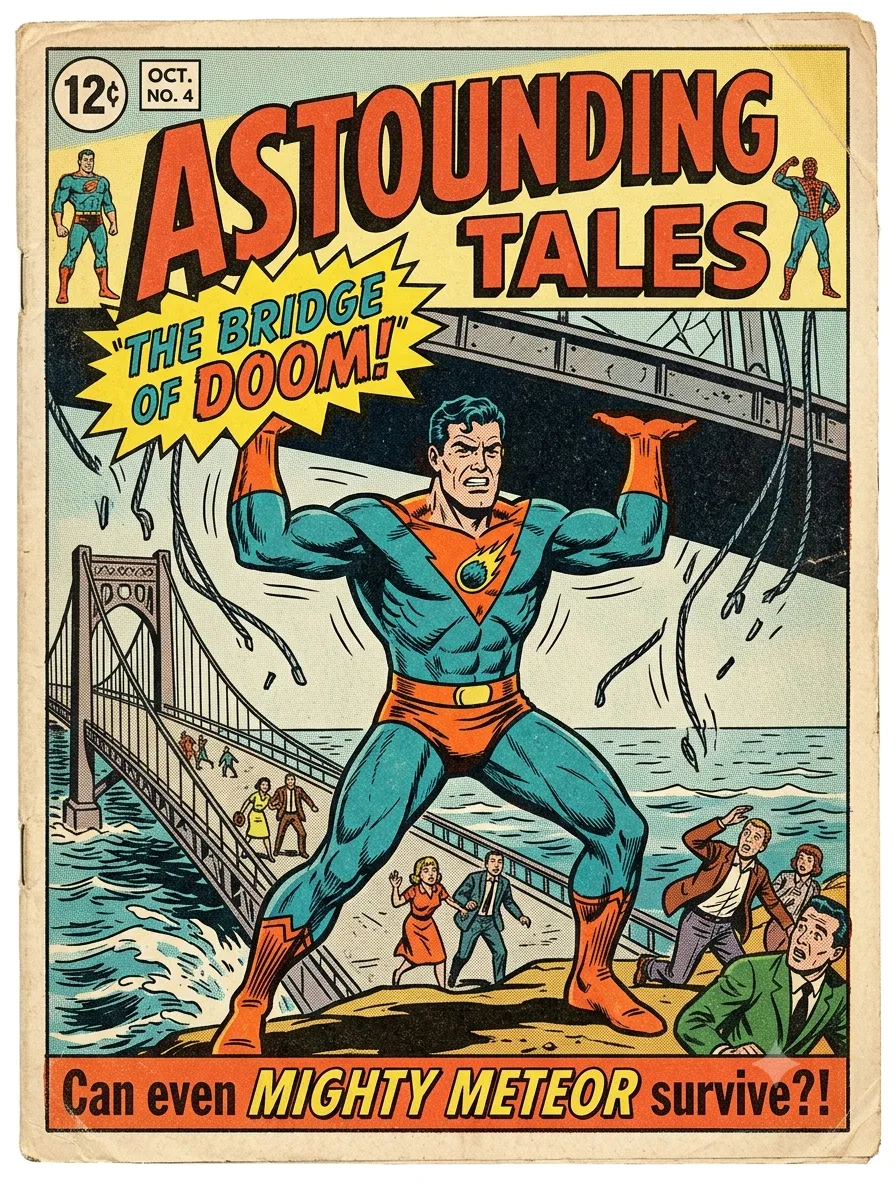 Silver Age Superhero Cover — AI-generated American Comic preview